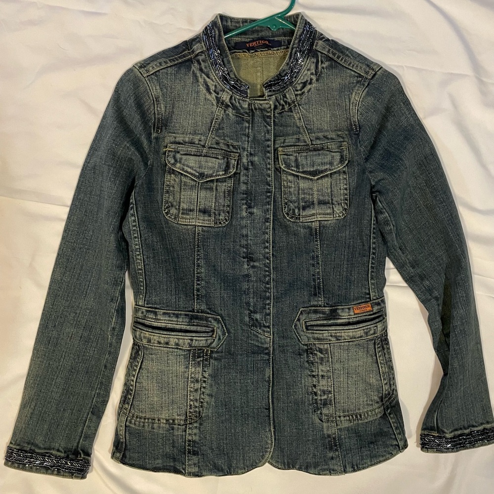 Vertigo Paris Distressed Blue Jean Jacket